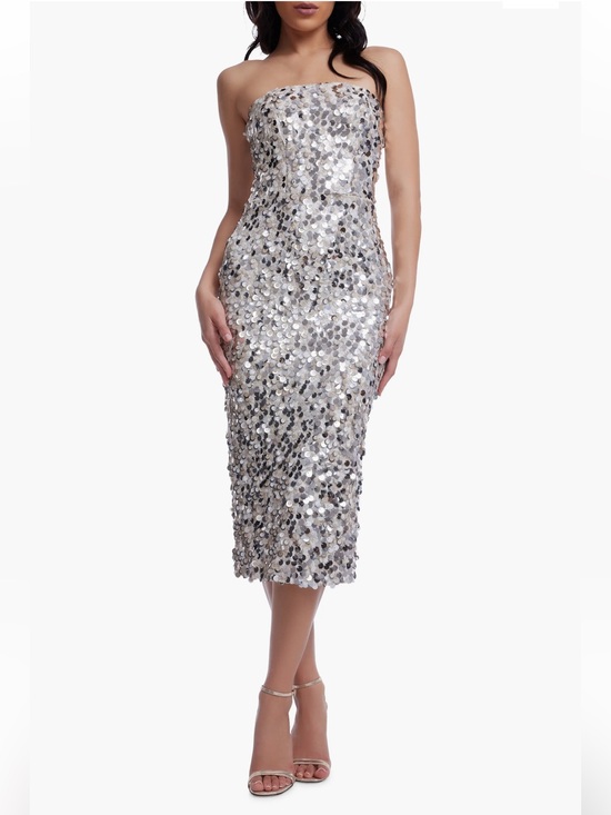 Dress the Population Dresses & Skirts - Viviana Sequin Strapless Sheath Cocktail Dress